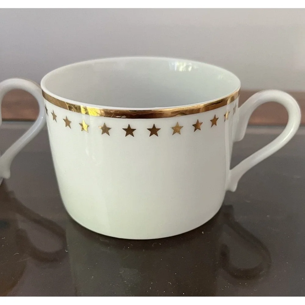 Pottery Barn New Traditions Gold Star Coffee Mug Tea Cup Vintage y2k 90s Galaxy